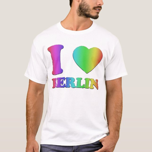 JAG ÄLSKAR den BERLIN REGNBÅGEN 3D Tröja (Framsida)