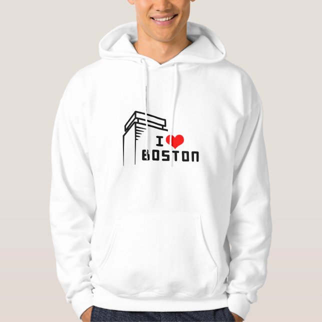Jag älskar den Boston hoodien Tröja Med Luva (Framsida)