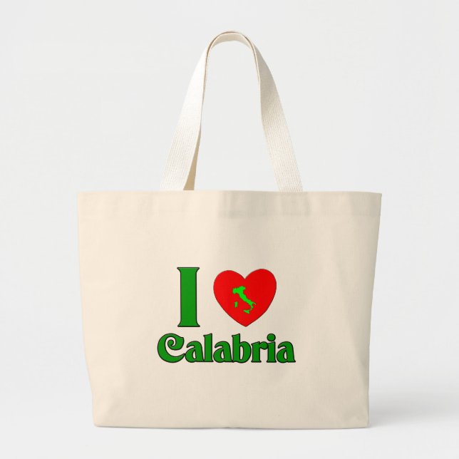 Jag älskar den Calabria italien Jumbo Tygkasse (Framsidan)