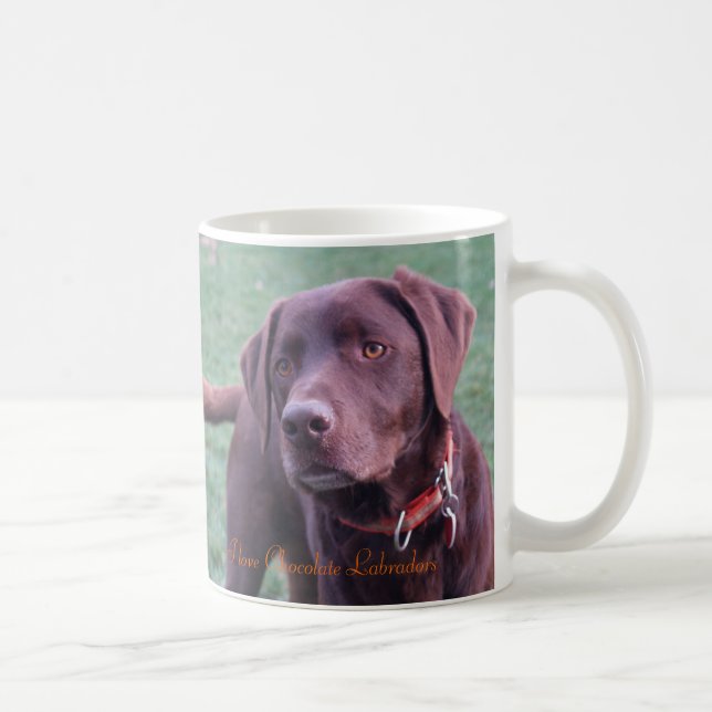 Jag älskar den chokladLabradors muggen Kaffemugg (Höger)