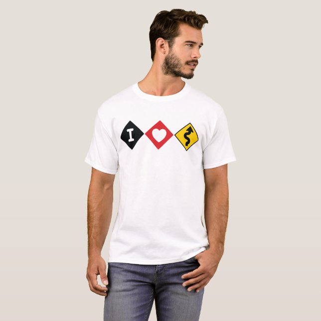 Jag älskar den Curvy vägskjortan Tee (Hel framsida)
