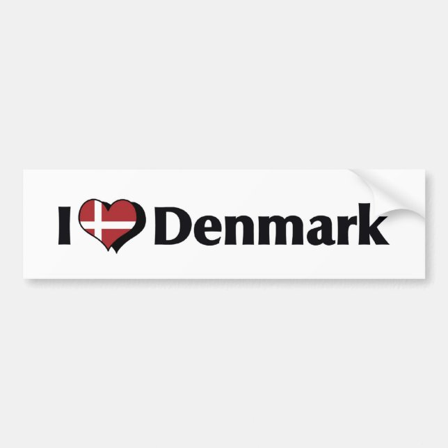 Jag älskar den Danmark flagga Bildekal (Framsidan)