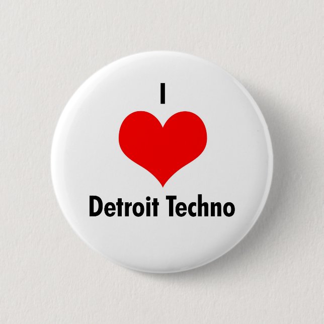 Jag älskar den detroit technoen knapp (Framsida)