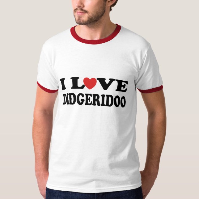 Jag älskar den Didgeridoo Didjeridu T-tröja T-shirt (Framsida)