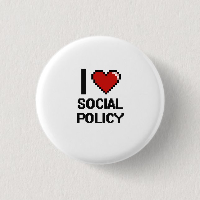 Jag älskar den Digital för social politik designen Knapp (Framsida)