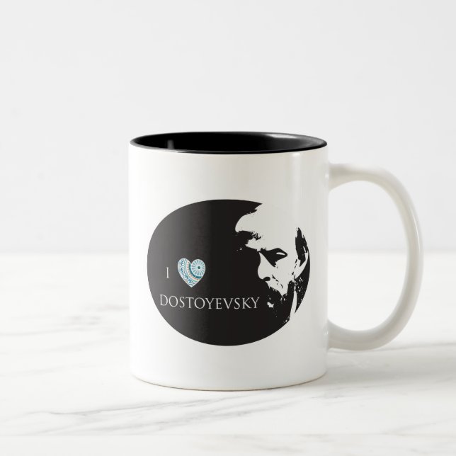 Jag älskar den Dostoyevsky muggen Två-Tonad Mugg (Höger)