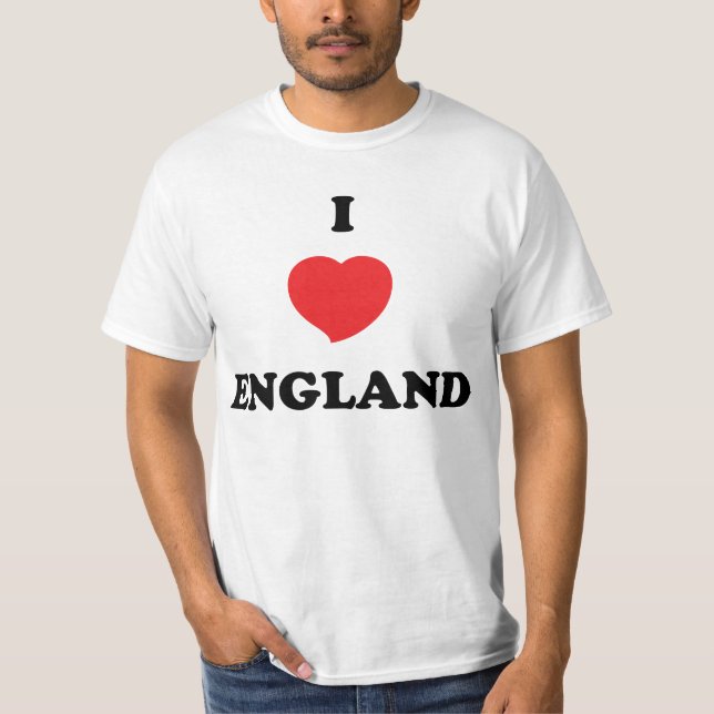 JAG ÄLSKAR den England t-skjortan T Shirt (Framsida)