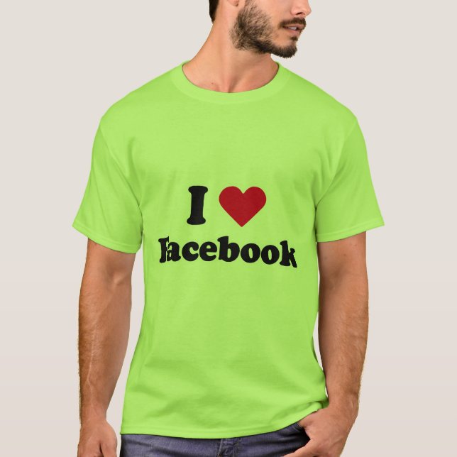 Jag älskar den Facebook T-tröja T-shirt (Framsida)