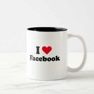 Jag älskar den Facebook T-tröja Två-Tonad Mugg