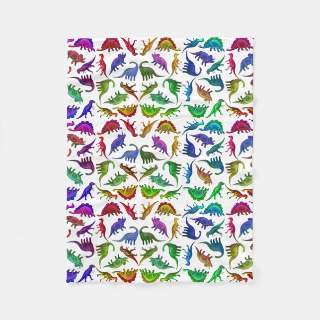 Jag älskar den färgrika Dinosaursullfilten Fleecefilt (Framsidan)