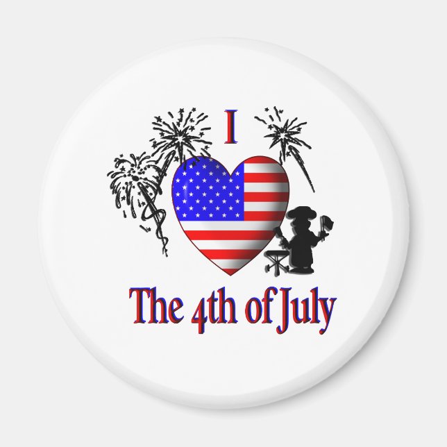 Jag älskar den fjärde juli magnet (Framsidan)