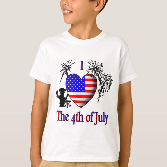 Jag älskar den fjärde juli T-Shirt (Framsida)