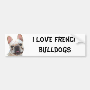 Jag älskar den franska bulldoggbildekalet bildekal