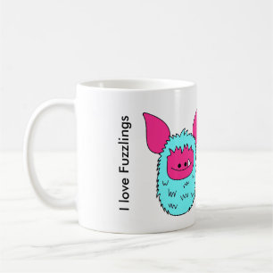 Jag älskar den Fuzzlings muggen - blått/rosa Kaffemugg