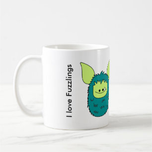 Jag älskar den Fuzzlings muggen - gröna Fuzzling Kaffemugg