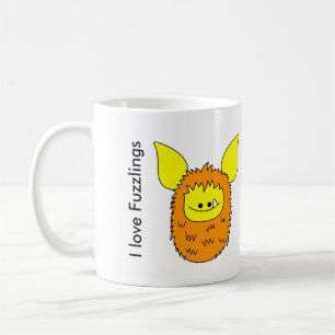Jag älskar den Fuzzlings muggen - orange/gula Kaffemugg