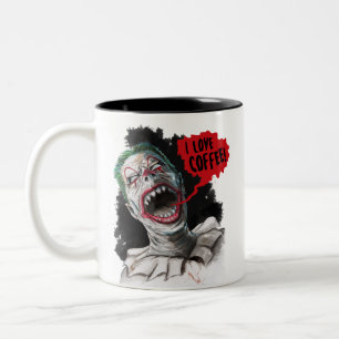 Jag älskar den galna skratta Zombieclownen för Två-Tonad Mugg