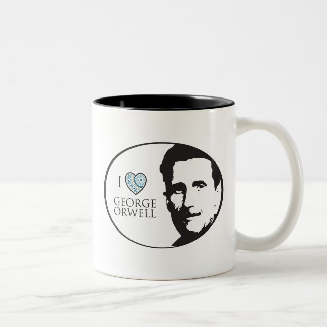 Jag älskar den George Orwell muggen Två-Tonad Mugg (Höger)