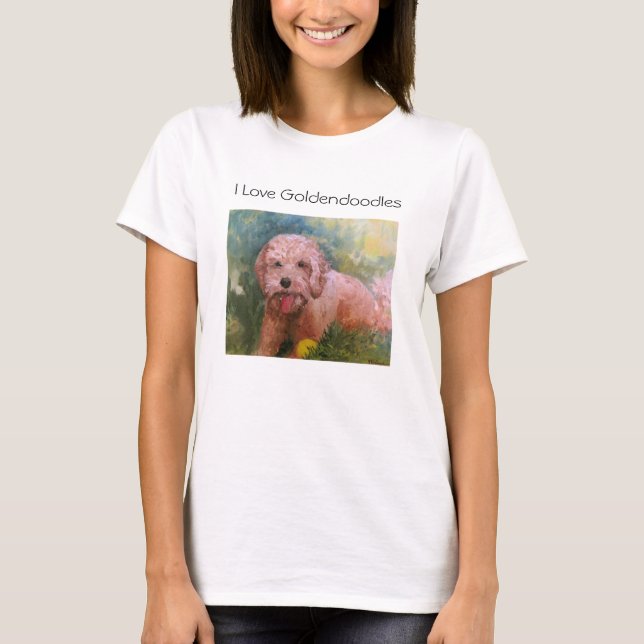 Jag älskar den Goldendoodles T skjortan Tee (Framsida)
