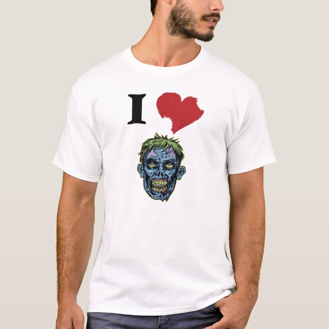 JAG ÄLSKAR den grafiska T skjortan för ZOMBIES T-shirt (Framsida)
