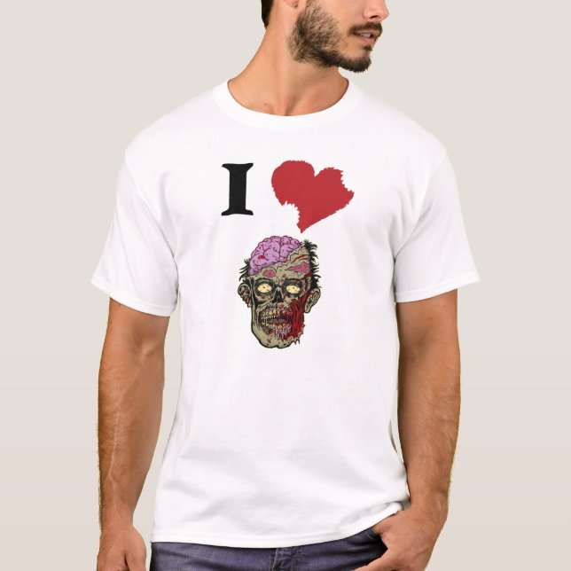 JAG ÄLSKAR DEN GRAFISKA T SKJORTAN FÖR ZOMBIES TEE (Framsida)