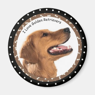 Jag älskar den guld- Retrieversmagneten Magnet