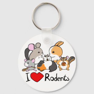 Jag älskar den gulliga tecknaden för rodents nyckelring