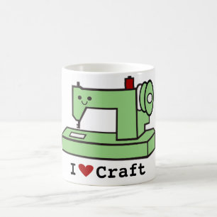 Jag älskar den HantverkKawaii symaskinen Kaffemugg