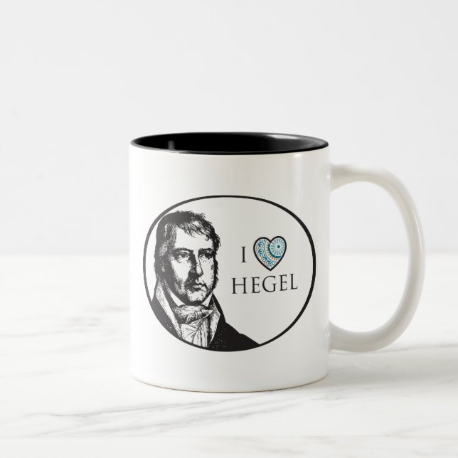Jag älskar den Hegel muggen Två-Tonad Mugg (Höger)