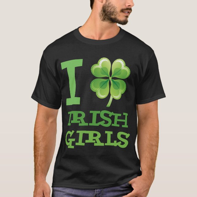 Jag älskar den irländska flickaskjortan t-shirt (Framsida)