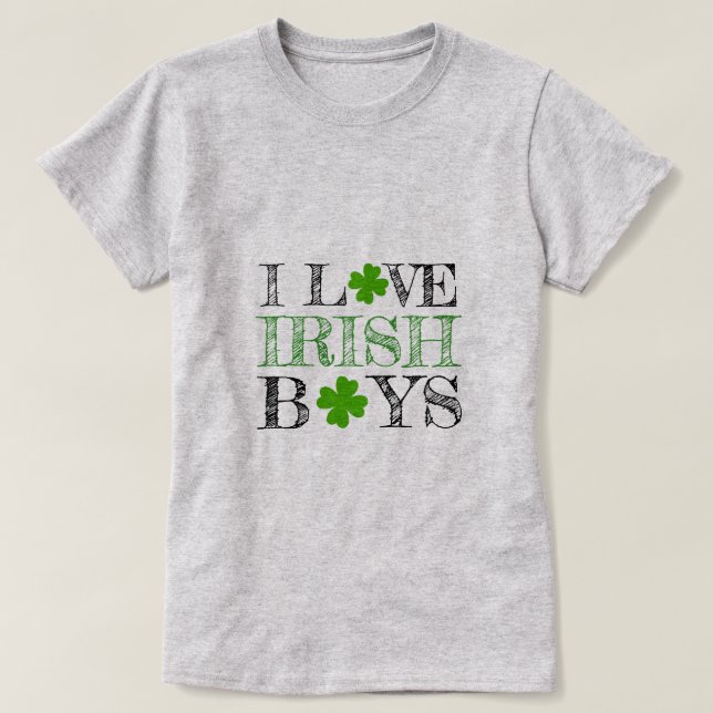 Jag älskar den irländska pojkeSts Patrick T-tröja Tee (Design framsida)