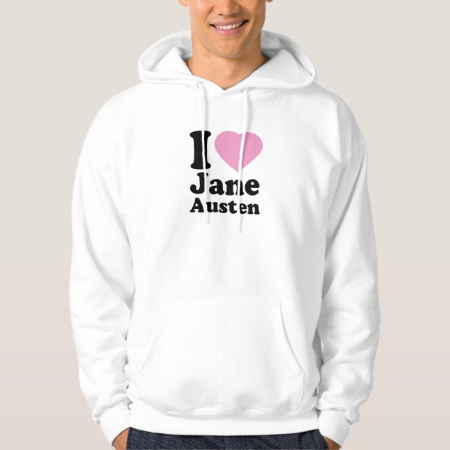 Jag älskar den Jane Austen hoodien Sweatshirt (Framsida)