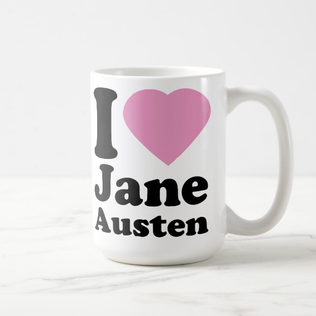 Jag älskar den Jane Austen muggen Kaffemugg (Höger)