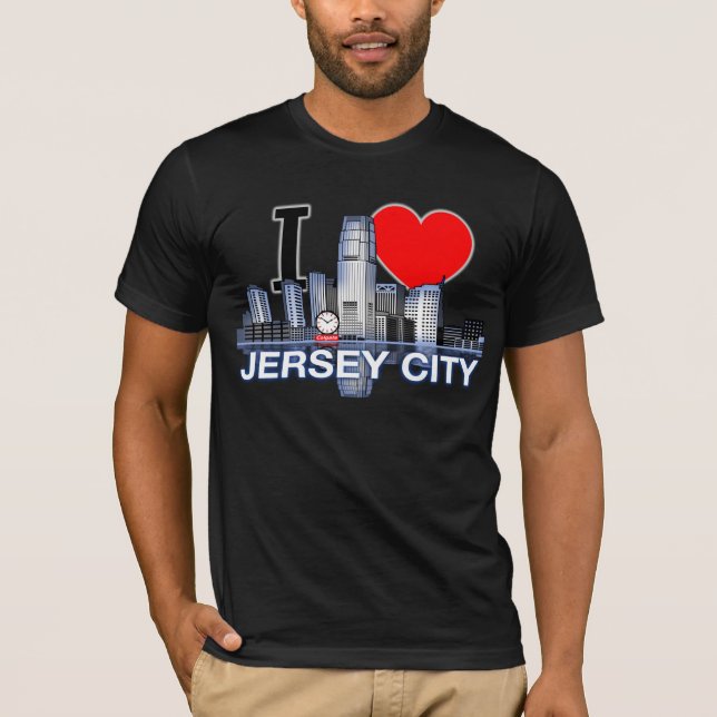 Jag älskar den Jersey City horisontt-skjortan T Shirt (Framsida)
