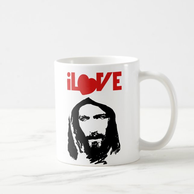 Jag älskar den Jesus muggen Kaffemugg (Höger)