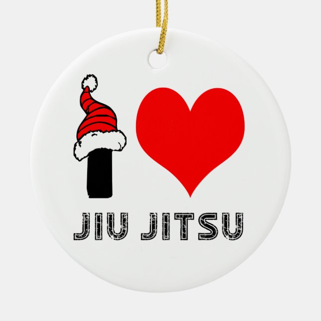 Jag älskar den Jiu-Jitsu designen Julgransprydnad Keramik (Framsidan)