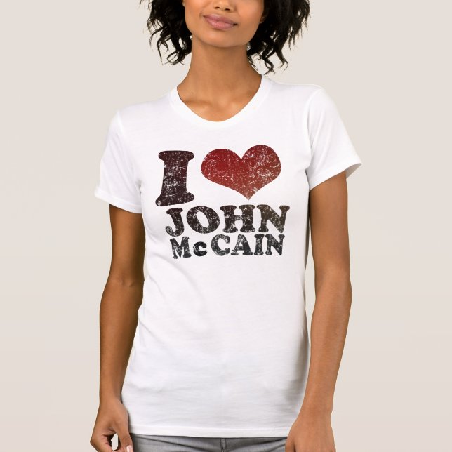 Jag älskar den John McCain t skjortan T-shirt (Framsida)