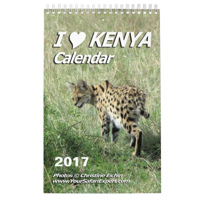 JAG ÄLSKAR den KENYA kalendern (singelsidan) Kalender (Omslag)