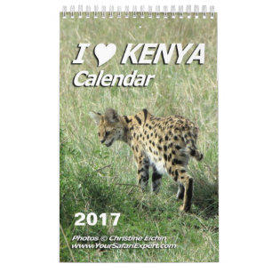 JAG ÄLSKAR den KENYA kalendern (singelsidan) Kalender