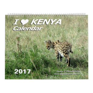 JAG ÄLSKAR den KENYA kalendern (Två-Sidan) Kalender