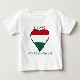 Jag älskar den Keresztanya spädbarnT-tröja T-shirt