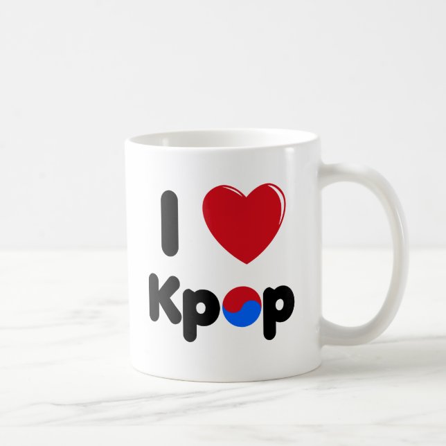Jag älskar den Kpop muggen Kaffemugg (Höger)