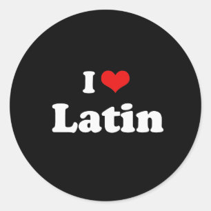 Jag älskar den latinska tshirten runt klistermärke