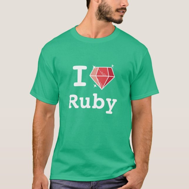 Jag älskar den lyckliga Coderskjortan för rubyen Tee (Framsida)