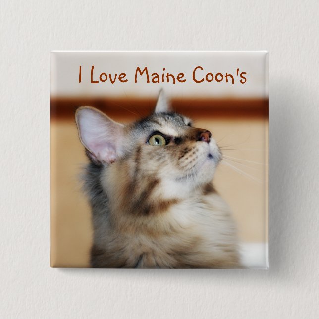 Jag älskar den Maine coon'sens emblem - Maine Knapp (Framsida)