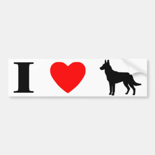 Jag älskar den Malinois bildekalet Bildekal