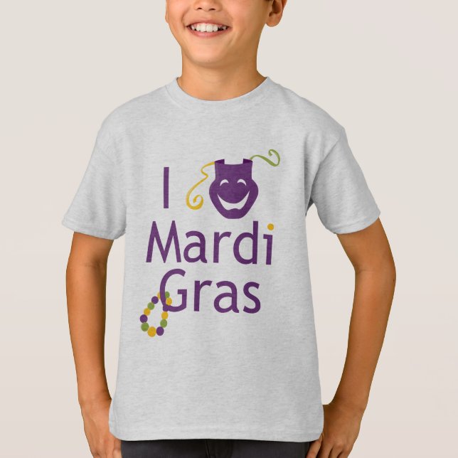 Jag älskar den Mardi Gras ungeT-tröja T-shirt (Framsida)