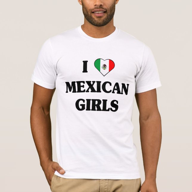 Jag älskar den mexicanska flickat-skjortan t-shirt (Framsida)