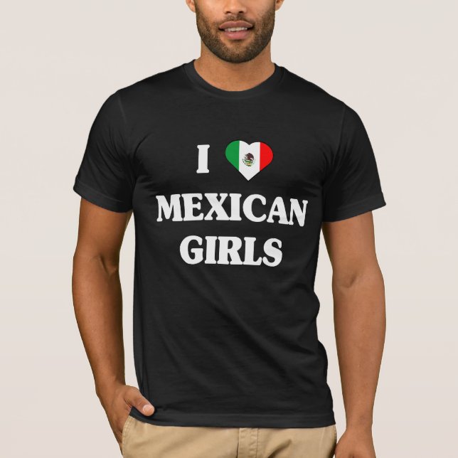 Jag älskar den mexicanska flickat-skjortan tee shirt (Framsida)