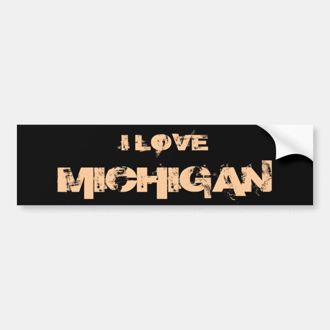 JAG ÄLSKAR DEN MICHIGAN BILDEKALEN BILDEKAL (Framsidan)